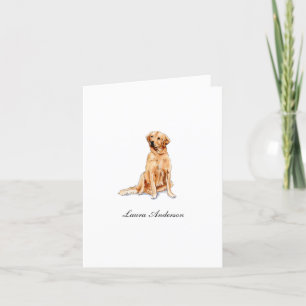 Süßer Golden Retriever Wasserfarbe gefaltet Dankeskarte