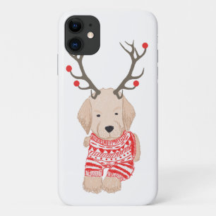 Süßer Golden Retriever Welpe Weihnachten Renntier Case-Mate iPhone Hülle