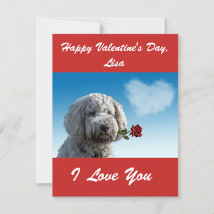 SÜßER GOLDENDOODLE INDIVIDUELLES VALENTINSTAG-GESC FEIERTAGSKARTE