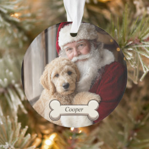 Süßer Goldendoodle-Welpe 2-Foto-Weihnachten Ornament