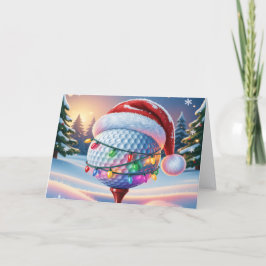 Süßer Golfball und Weihnachtsmannmütze Feiertagskarte