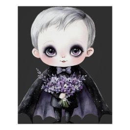 Süßer Gothic-Vampir-Halloween-Glossy-Poster Poster