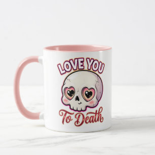 Süßer gothischer Valentinskopf – Liebe dich bis in Tasse
