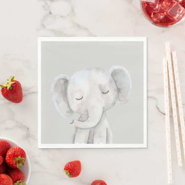 Süßer grauer Elefant Serviette (Beispiel)