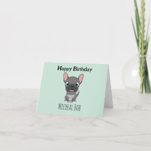 Süßer grauer Froher Geburtstag benutzerdefinierter Dankeskarte