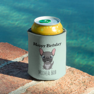 Süßer grauer Froher Geburtstag benutzerdefinierter Dosenkühler