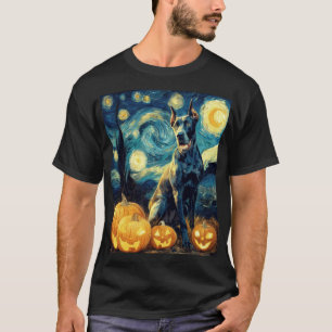 Süßer Great Dane Hund Halloween Jack O Lantern Kür T-Shirt