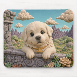 Süßer Great Pyrenees Welpe, Baby Hund Mousepad