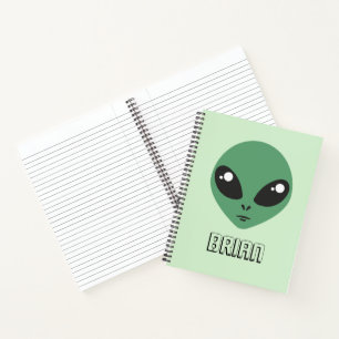 Süßer grüner Außerirdischer Notizbuch