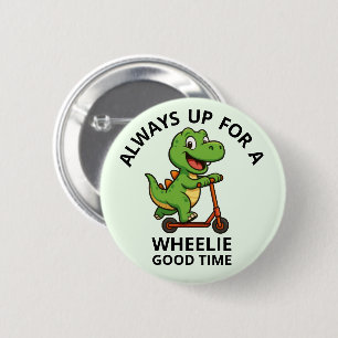Süßer grüner Dinosaurier Button