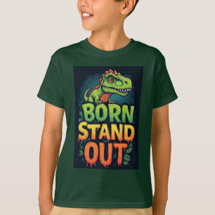 Süßer grüner Dinosaurier mit fetter Typografie T-Shirt