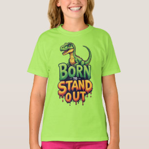Süßer grüner Dinosaurier mit fetter Typografie T-Shirt