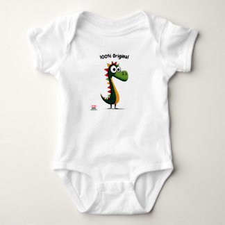 Süßer grüner Dinosaurier | Stil für Kinder & Jugen Baby Strampler