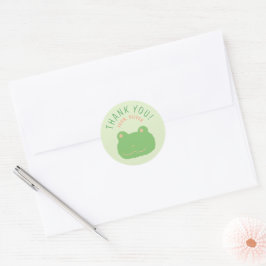 Süßer grüner Frosch personalisierter Geburtstagsau Runder Aufkleber