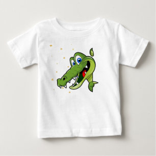 Süßer grüner Krokodil-Cartoon Baby T-shirt