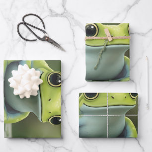 Süßer grüner Laubfrosch auf einem Blatt