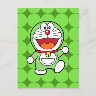 Süßer grüner Mini-Doraemon-Anime Postkarte