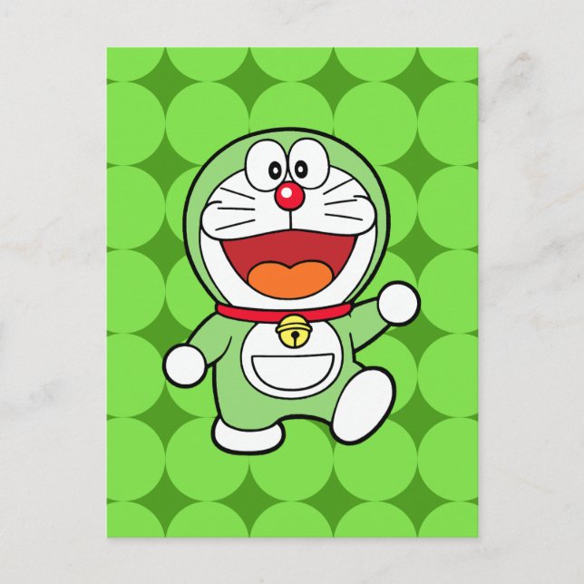 Süßer grüner Mini-Doraemon-Anime Postkarte (Vorderseite)