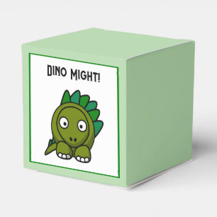 Süßer grüner Stegosaurus-Cartoon mit lustigem Dino Geschenkschachtel