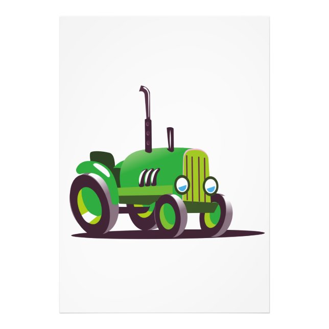 Süßer grüner Traktor Fotodruck (Vorne)