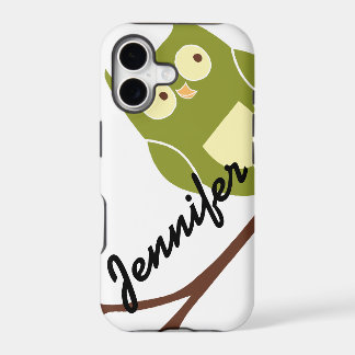 Süßer grüner Uhu mit Namen iPhone 5 Hülle