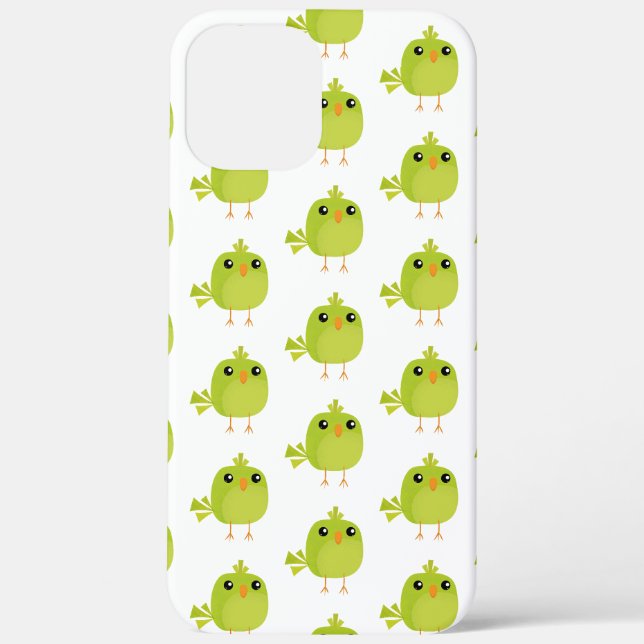Süßer grüner Vogel-Cartoon Case-Mate iPhone Hülle (Rückseite)