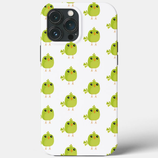 Süßer grüner Vogel-Cartoon Case-Mate iPhone Hülle (Rückseite)