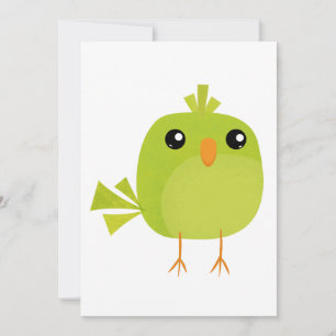 Süßer grüner Vogel-Cartoon Feiertagskarte