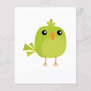 Süßer grüner Vogel-Cartoon Flyer