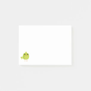 Süßer grüner Vogel-Cartoon Post-it Klebezettel