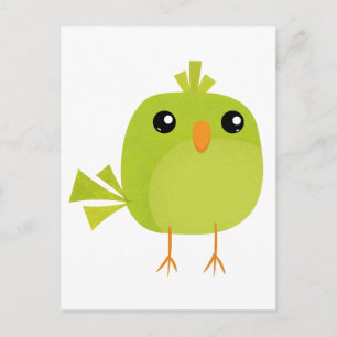 Süßer grüner Vogel-Cartoon Postkarte