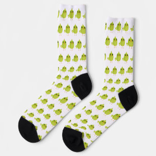 Süßer grüner Vogel-Cartoon Socken