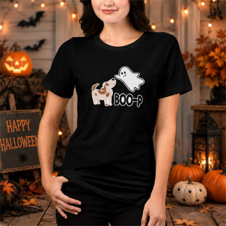 Süßer gruseliger Boo-Welpe Halloween Tri-Blend Shirt