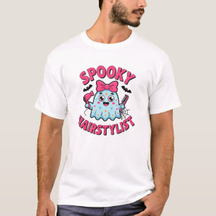 Süßer gruseliger Friseur Lustiger Geist Halloween T-Shirt
