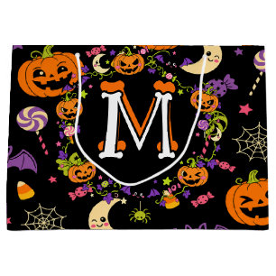 Süßer gruseliger Halloween-Personalisierter Name Große Geschenktüte