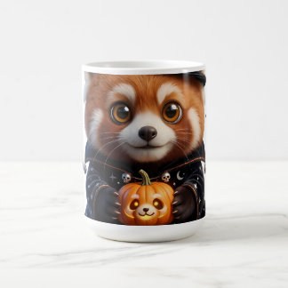 Süßer gruseliger Halloween-Rotpanda – Kawaii-Hexe Kaffeetasse