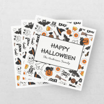 Süßer gruseliger Halloween Schwarz und Orange