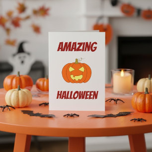 Süßer gruseliger Kürbis personalisiertes Halloween Karte