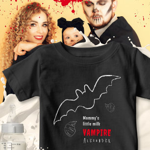 Süßer gruseliger Milch Vampir Fledermaus Baby Hall T-shirt