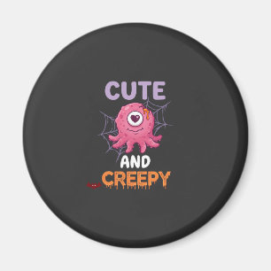 Süßer gruseliger rosa Monster Halloween Spinnennet Magnet