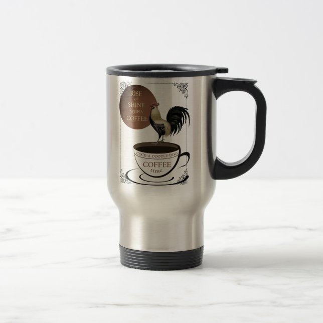 Süßer Hahn Kaffeezeit Reisebecher (Rechts)