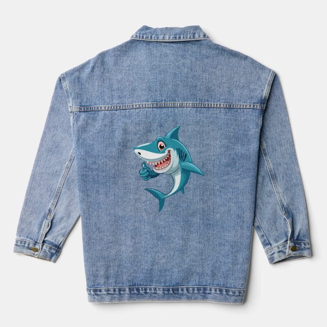 Süßer Hai Jeansjacke (Rückseite)