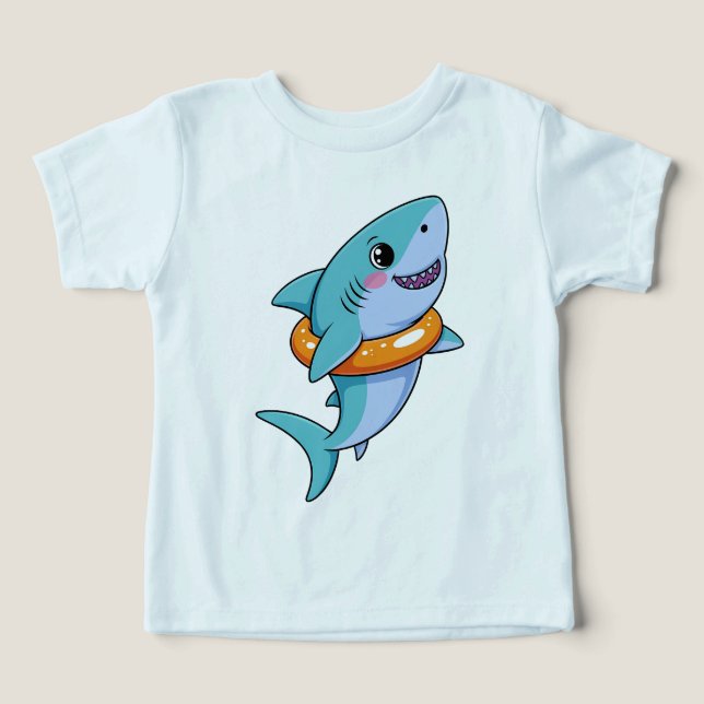 Süßer Haibaby mit Schwimmhilfe | (Design Vorderseite)