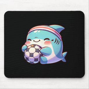 Süßer Haifisch-Fußballspieler Kawaii Footbyll Athl Mousepad
