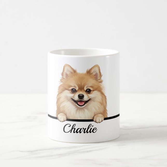 Süßer halbrealistischer Pomeranian Full Wrap 11oz  Kaffeetasse (Mittel)