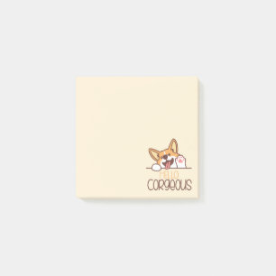 Süßer Hallo Corgi Hund Post-it Klebezettel