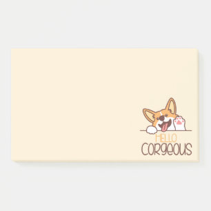 Süßer Hallo Corgi Hund Post-it Klebezettel