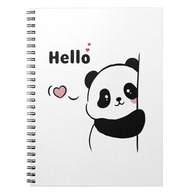 Süßer Hallo-Panda Notizblock (Vorderseite)