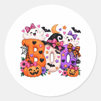 Süßer Halloween-BOO-Aufkleber Runder Aufkleber