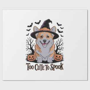 Süßer Halloween-Corgi mit Hexenhut Geschenkpapier